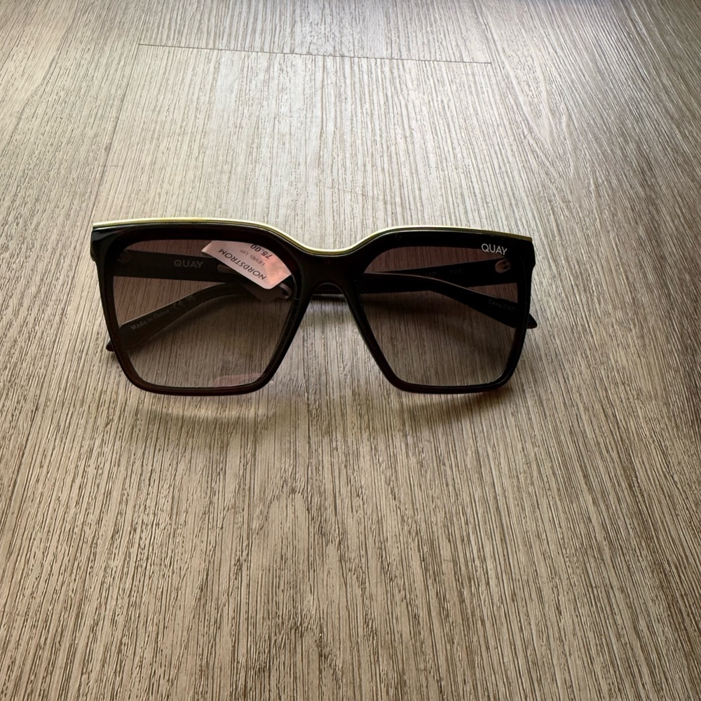 quay australia level up brown red square brow bar statement sunglasses eyewear
